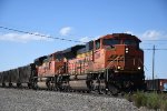 Loaded coal train rolls east